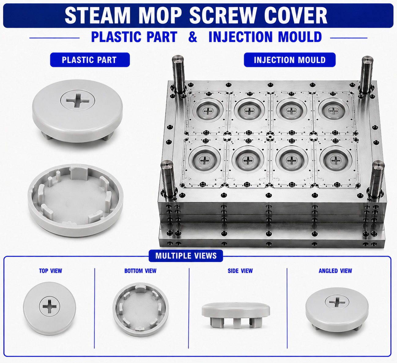 Steam Mop Plastic Screw Cover Mould and Moulding Service